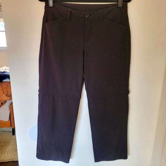 EUC Eddie Bauer Black Convertible Hiking Camping Short Capri Women 6 - Picture 1 of 13